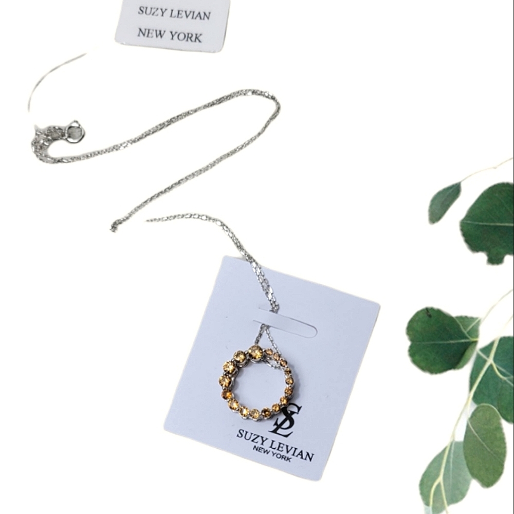 Suzy Levian Sterling Silver Chocolate Pendant Necklace